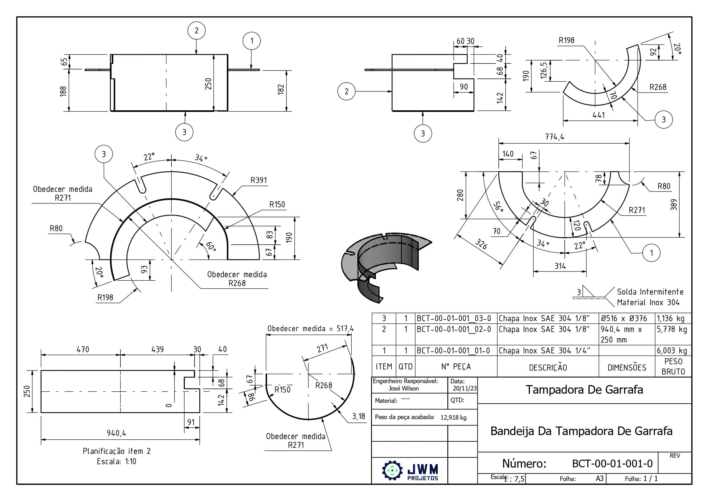 Bandeija Tampadora de Garrafa 2D