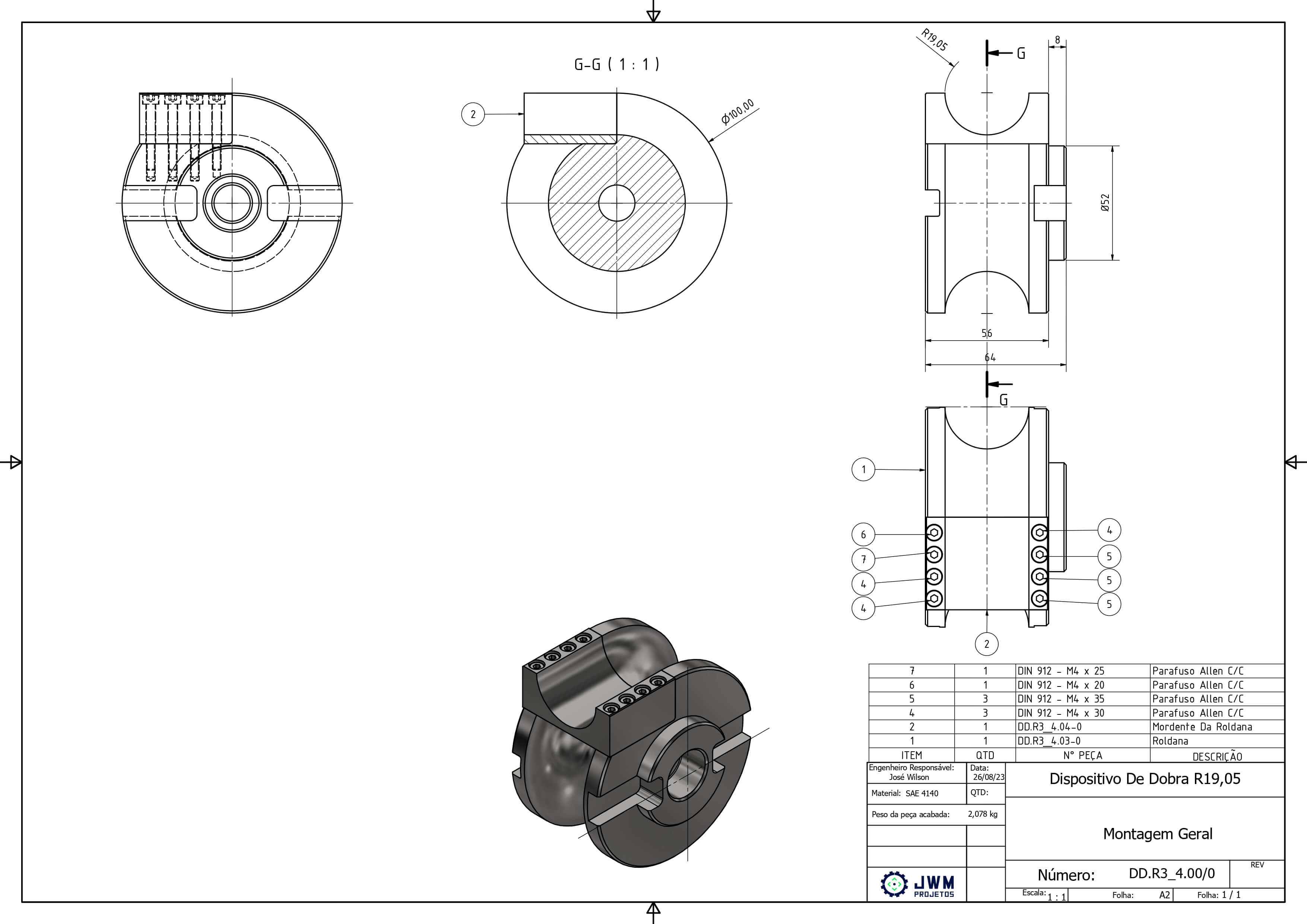 Dispositivo de dobra R19,05